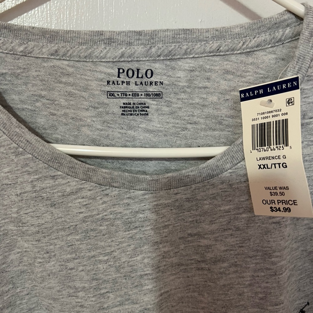 Gray Ralph Lauren crew neck T-shirt